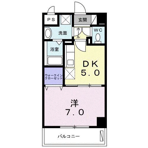 アンドーバーテラス金城 ノース(1DK/1階)の間取り写真