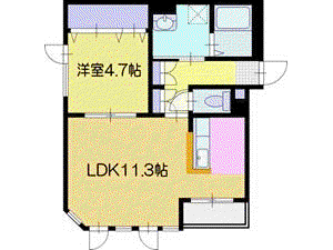 リヴィエール(1LDK/1階)の間取り写真