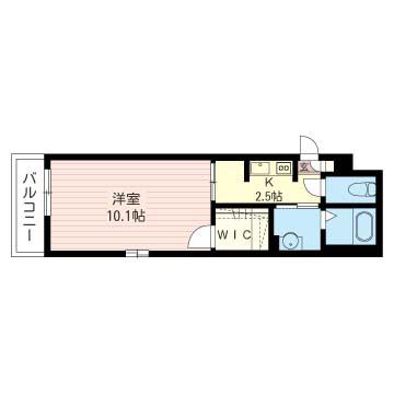 フラット・K(1K/2階)の間取り写真