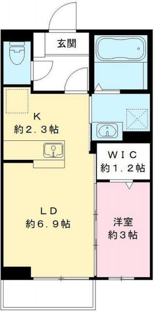 ルミエール A(1LDK/1階)の間取り写真
