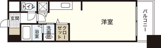 グラビスコート加古町(ワンルーム/7階)の間取り写真