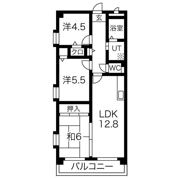 OCEAN(3LDK/4階)の間取り写真
