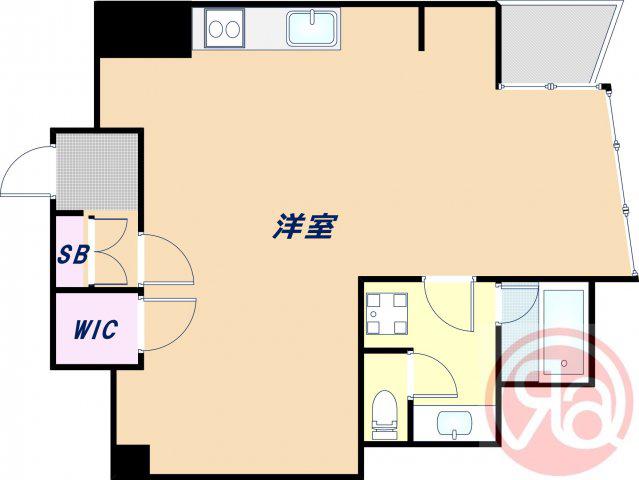 アリビオ上本町(ワンルーム/6階)の間取り写真
