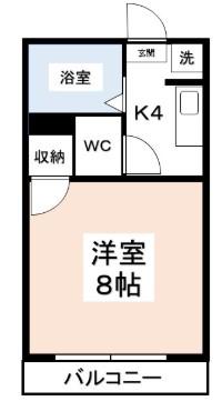 ステーションパレス I(1K/1階)の間取り写真