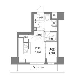 ラグゼナ錦糸町(1DK/5階)の間取り写真