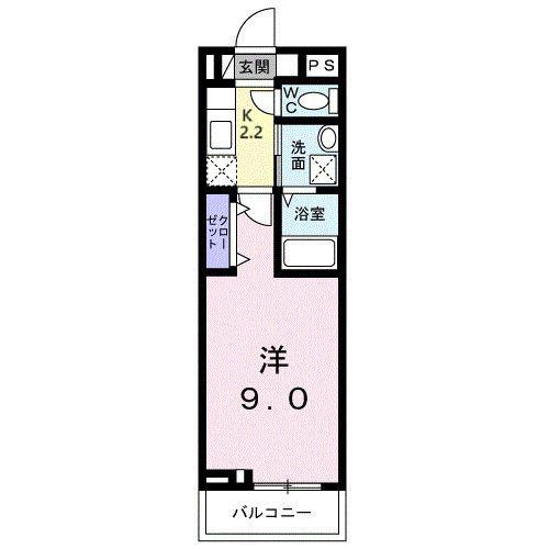 ラフレシール・ヴァン(1K/2階)の間取り写真
