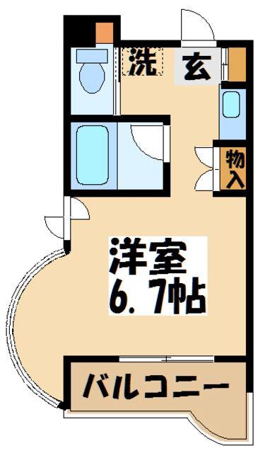 エステージ西調布(1K/3階)の間取り写真