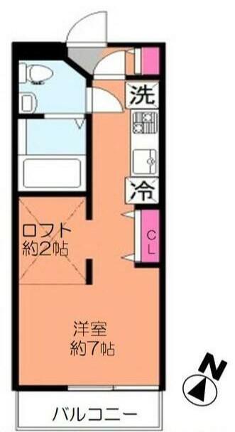 アコール5(ワンルーム/3階)の間取り写真
