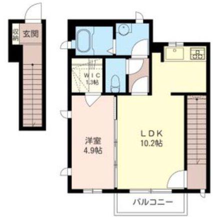 グラシア下北沢(1LDK/2階)の間取り写真