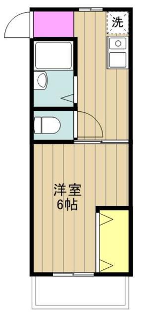 ディアコート2(1K/1階)の間取り写真