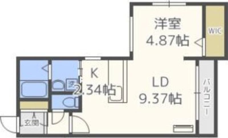 シエル ノース22(1LDK/4階)の間取り写真