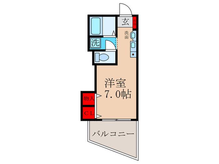 作和ビル(ワンルーム/3階)の間取り写真