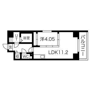 S-FORT北千種(1LDK/11階)の間取り写真