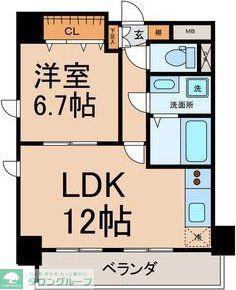 CLAIR HEIWA(1LDK/5階)の間取り写真