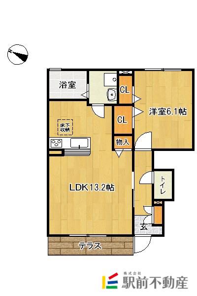 シャーメゾンリオA棟(1LDK/1階)の間取り写真