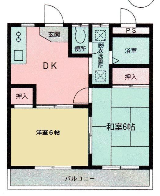 レジデンス・シロタ(2DK/2階)の間取り写真