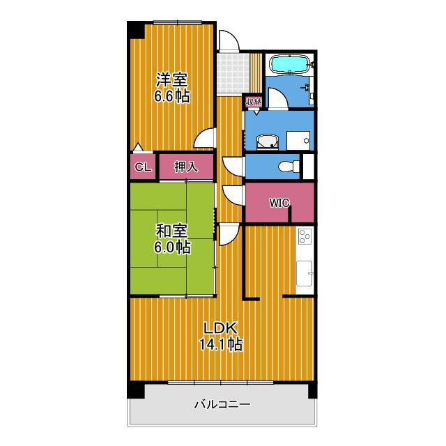 ステラコート(2LDK/2階)の間取り写真