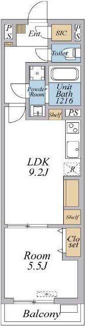 リブリ・西台(1LDK/1階)の間取り写真