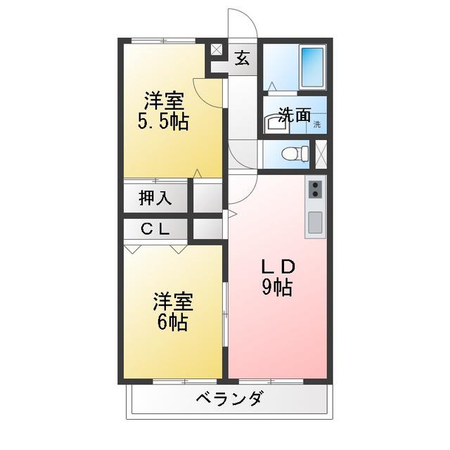 ＪＲ東海道本線 沼津駅 徒歩38分 2階建 築28年(2LDK/1階)の間取り写真