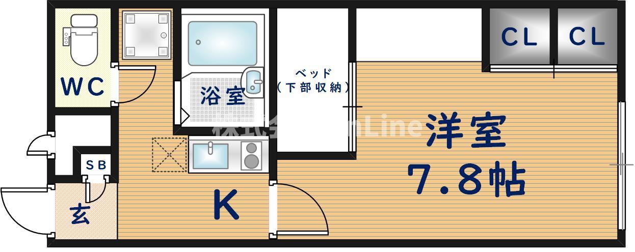レオパレスグロス ヴェスト(1K/2階)の間取り写真