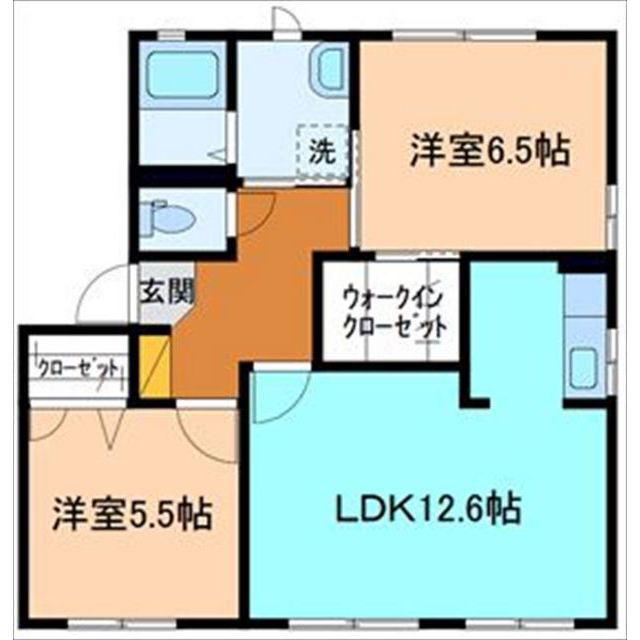サンコテージB(2LDK/1階)の間取り写真