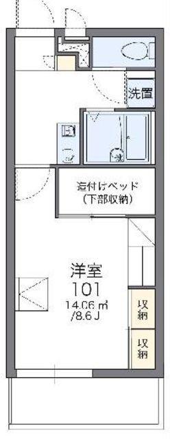 レオパレス麦の穂(1K/2階)の間取り写真