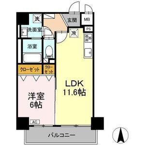 トンシェトア(1LDK/4階)の間取り写真