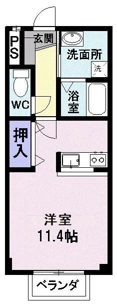 アグリーアブル(ワンルーム/2階)の間取り写真