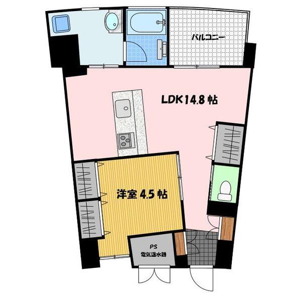 トレディアすわの杜(1LDK/5階)の間取り写真