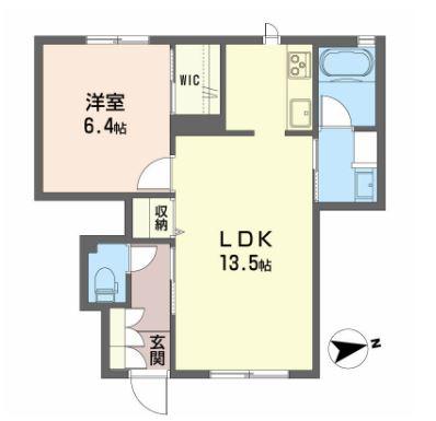 シャーメゾン・トムテB(1LDK/1階)の間取り写真