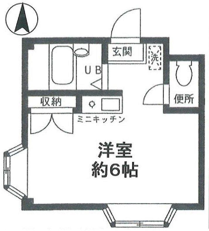 ネサンス(ワンルーム/2階)の間取り写真