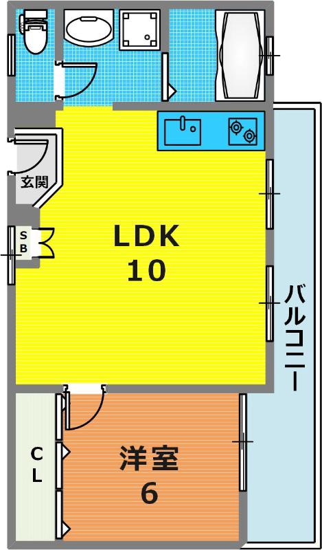 清山荘(1LDK/4階)の間取り写真