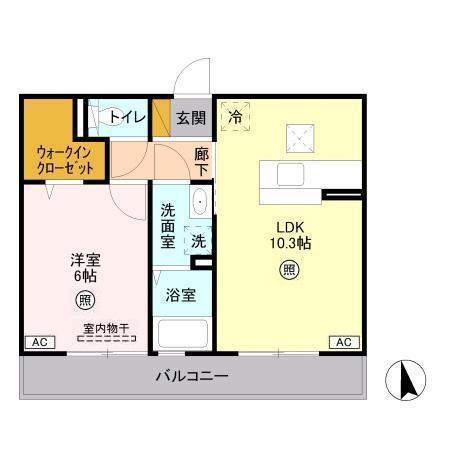 メゾン あい・あこ(1LDK/1階)の間取り写真
