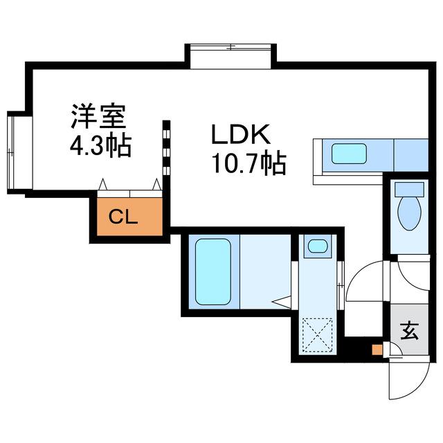 LOTUS27 ロテュス27(1LDK/1階)の間取り写真
