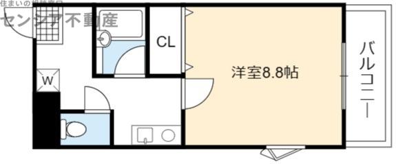 エスポワール21(1K/4階)の間取り写真