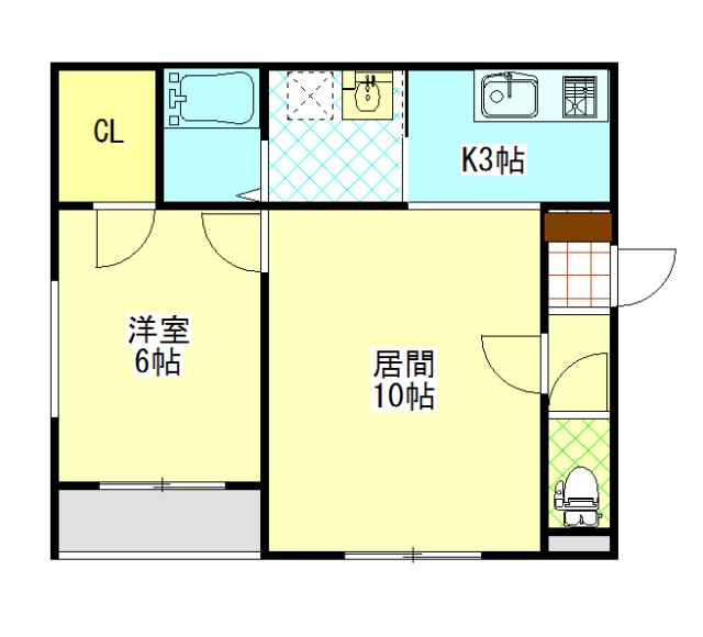 ハスコリオ神楽B(1LDK/2階)の間取り写真