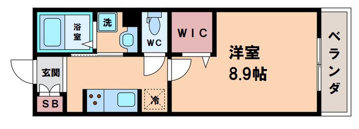 ラフレシール 長居(1K/3階)の間取り写真