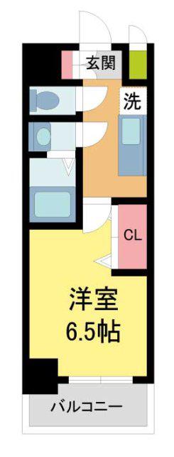 北本町1丁目PJ(1K/6階)の間取り写真