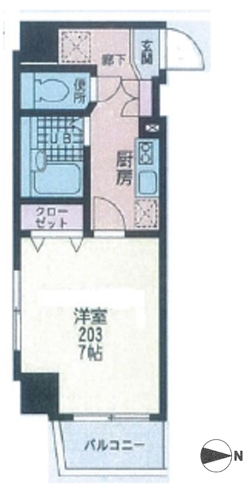 M・Kプレイス新小岩I(1K/2階)の間取り写真