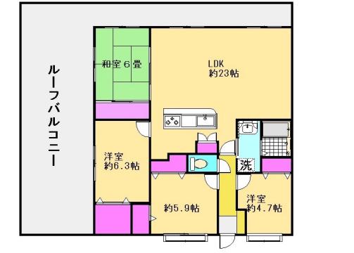ザ・ブルックハウス(4LDK/6階)の間取り写真