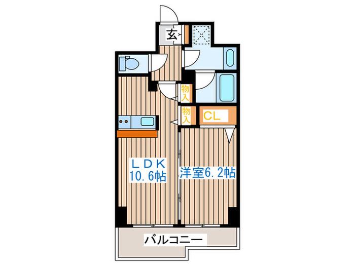 プルミエ王ノ檀(1LDK/2階)の間取り写真
