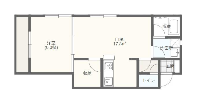 パインリッジ(1SLDK/2階)の間取り写真
