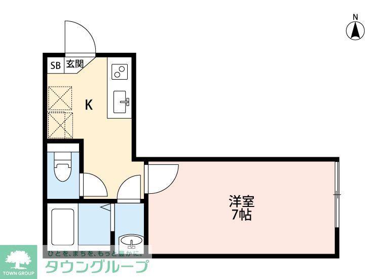 CAROLINA 立川(1K/2階)の間取り写真