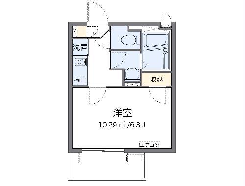 クレイノゆうり(1K/4階)の間取り写真