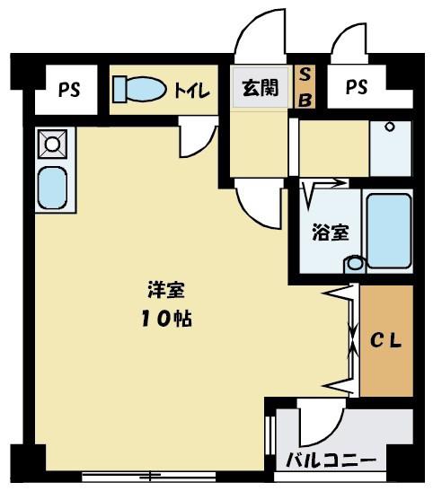 新穂ビル(ワンルーム/3階)の間取り写真
