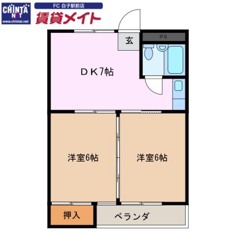 CASAESTRELLA(2DK/2階)の間取り写真