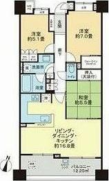 ライオンズ青葉さつきが丘(3LDK/5階)の間取り写真
