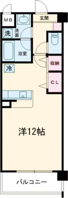 フランディル りんくう(ワンルーム/1階)の間取り写真