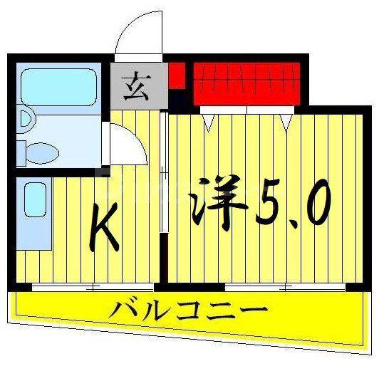 エレガンス綾瀬5(1K/2階)の間取り写真