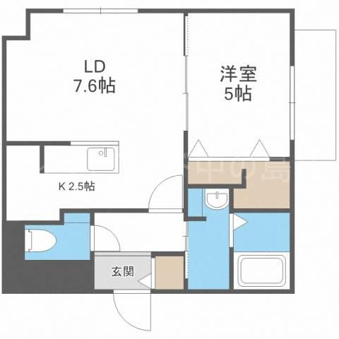 ブランシャール円山公園(1LDK/3階)の間取り写真